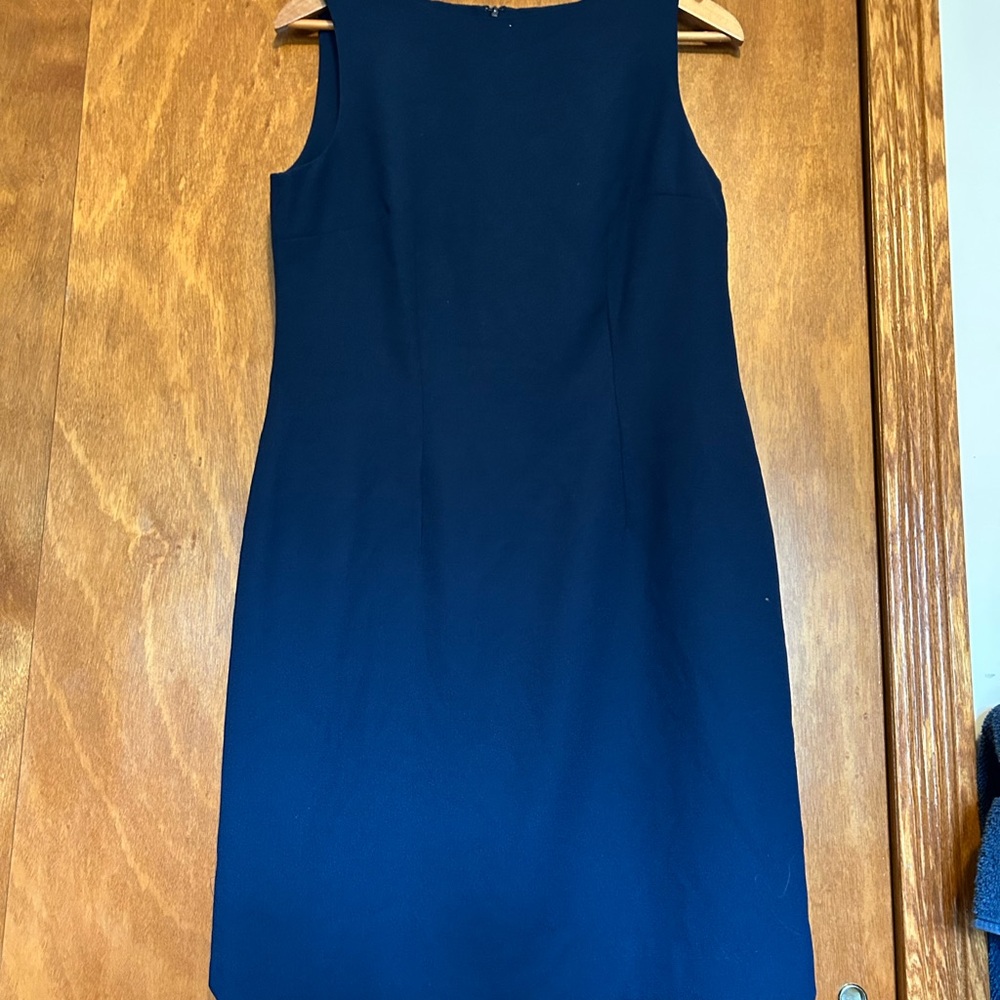 Karen Scott Navy Sleeveless Midi Sheath Dress